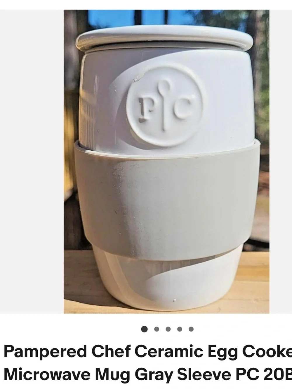 Pampered Chef White Ceramic Egg cooker for the microwave #1529